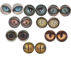 img 2 attached to 🔮 10 Pairs 30mm Glow in the Dark Glass Animal Eyes: Enhance DIY Crafts with Round Dome Glass Cabochons Flatback for Clay Projects