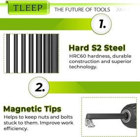 img 1 attached to 🛠️ 10-Pack of TLEEP Long Magnetic Hex Head Allen Wrench Drill Bits Set - 100MM, SAE, 1/4 Inch, Ideal for Ikea Furniture Assembly (S2 Steel: 5/64 to 5/16 Inch)