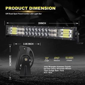 img 3 attached to 🚛 KEENAXIS 22-Inch LED Light Bar 120W 5D Upgrade Chipset Offroad Driving Pods Lights with 2pcs 4-Inch 60W Fog Lights, Rocker Switch Wiring Harness - Ideal for ATV UTV Polaris Trucks Boats