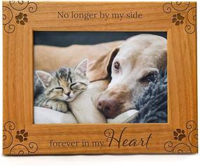 img 4 attached to Forever in My Heart: Engraved Wood Pet Memorial Picture Frame for 5x7 Portrait, a Heartfelt Condolence Gift for Animal Lovers