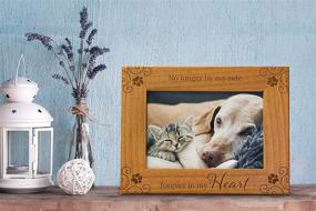 img 1 attached to Forever in My Heart: Engraved Wood Pet Memorial Picture Frame for 5x7 Portrait, a Heartfelt Condolence Gift for Animal Lovers