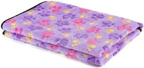 img 1 attached to iNNEXT 3 Pack Puppy Blanket for Pet Cushion - Small Dog Cat Bed Soft Warm Sleep 🐾 Mat - Pet Dog Cat Puppy Kitten Soft Blanket - Doggy Warm Bed Mat with Paw Print Design