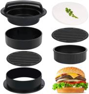 🍔 hahayoo 3-in-1 stuffed burger press patty maker kit - non-stick hamburger press patty maker with 100 pcs wax patty paper - sausage patty press for sliders, patties, and grilling logo