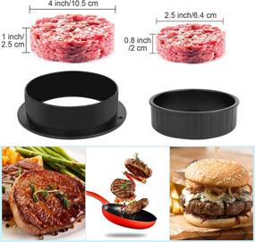 img 3 attached to 🍔 HAHAYOO 3-in-1 Stuffed Burger Press Patty Maker Kit - Non-Stick Hamburger Press Patty Maker with 100 Pcs Wax Patty Paper - Sausage Patty Press for Sliders, Patties, and Grilling