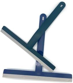 img 3 attached to 🚿 2 Pack Lightweight Shower Squeegee for All-Purpose Bathroom Cleaning - Shower Doors, Mirrors, Tiles, and Car Windows with Hooks - 10 inch (Blue/Green)