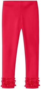 img 3 attached to 👧 Girls' Cotton Ruffle Leggings Pants - Ankle Length for Play & School Uniform Fun - Made in USA by City Threads
