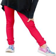 👧 girls' cotton ruffle leggings pants - ankle length for play & school uniform fun - made in usa by city threads logo