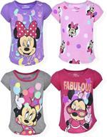 👚 disney minnie mouse 4-pack short sleeve tee shirt set for girls - stylish fashion bundle for kids logo