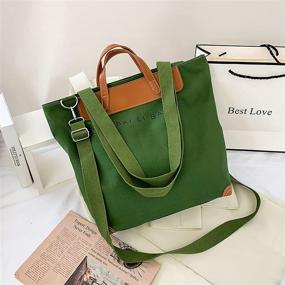 img 3 attached to 👜 Stylish and Functional Women's Canvas Tote Handbags: Perfect Casual Shoulder Work Bag