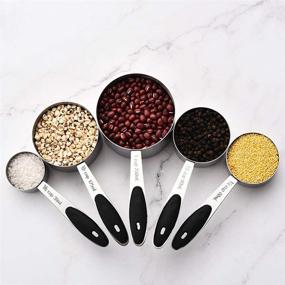 img 2 attached to Stainless Steel Warmheart Measuring Cups and Magnetic Measuring Spoons Set 🥄 - 13 Piece Set with 5 Cups, 7 Spoons, and 1 Levele