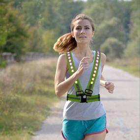 img 3 attached to High Visibility LED Reflective Running Vest with Storage Pouch - 10 Illuminated Modes, USB 🏃 Charging & Adjustable Safety Gear for Night Running, Jogging, and Cycling - LED Glowing Running Gear