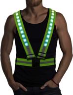 high visibility led reflective running vest with storage pouch - 10 illuminated modes, usb 🏃 charging & adjustable safety gear for night running, jogging, and cycling - led glowing running gear logo