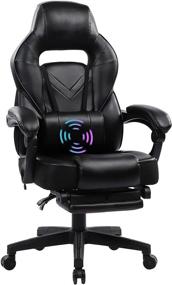 img 4 attached to HEALGEN Gaming Chair: Ergonomic Computer Gamer Chair with Lumbar Massage Support, Racing Style, Footrest, High Back, Adjustable Seat Height, Swivel Video Game Chair