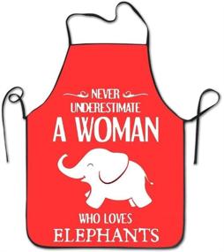 img 1 attached to WOMAN ELEPHANTS Cooking Aprons Painting