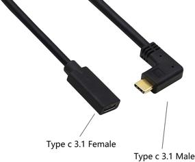 img 3 attached to YAODHAOD USB C короткий кабель 0,3 м, угол 90 градусов правый мужской разъем на USB C женский 3.1 Gen2: видео 4K, синхронизация данных 10 Гбит/с, быстрая зарядка 3А.