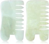 💆 green jade massage comb: handheld scalp care tool for relaxation and meridian massage logo