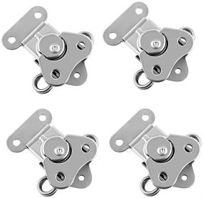 img 4 attached to 📦 4 Pack of QWORK 304 Stainless Steel Twist Latches with Keeper, Spring Butterfly Draw Latch - Ideal for Case Boxes