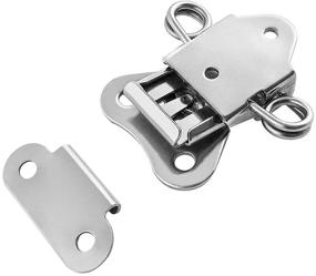 img 1 attached to 📦 4 Pack of QWORK 304 Stainless Steel Twist Latches with Keeper, Spring Butterfly Draw Latch - Ideal for Case Boxes