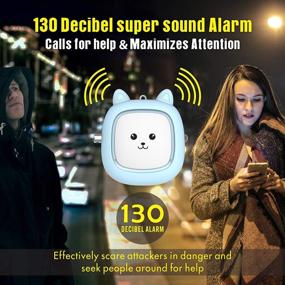 img 3 attached to 🚨 3 пакета безопасного персонального сигнала тревоги с фонариком на цепочке – 130 дБ аварийная сирена самообороны для женщин, мужчин, детей, пожилых