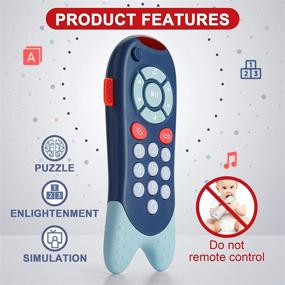 img 1 attached to 🔵 Richgv Baby Learning Remote Musical Toy Remote Control Toy - Educational Sound and Light Toy for Toddlers in Blue