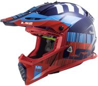 ls2 helmets gate youth xcode full face helmet (gloss red blue - small) logo