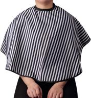 💈 high-quality professional salon cutting cape with loop closure - stylish striped short length design - hairdressing cape apron for barbers and hair stylists logo