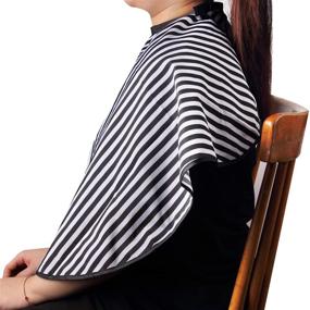 img 3 attached to 💈 High-Quality Professional Salon Cutting Cape with Loop Closure - Stylish Striped Short Length Design - Hairdressing Cape Apron for Barbers and Hair Stylists