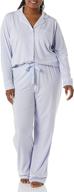 amazon essentials women's plus size long sleeve shirt full length pant pajama set for comfortable sleepwear logo