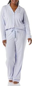 img 3 attached to Amazon Essentials Women's Plus Size Long Sleeve Shirt Full Length Pant Pajama Set for Comfortable Sleepwear