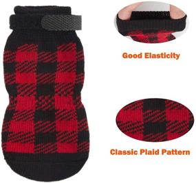 img 1 attached to ZIFEIPET Hardwood Floor Dog Socks - Plaid Anti Slip Paw Protection with Adjustable Straps for Small to Large Dogs | Prevent Licking & Enhance Traction Control