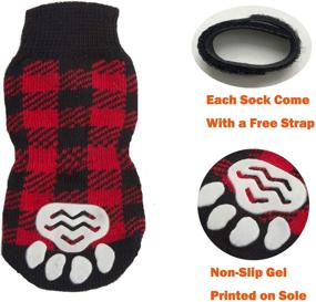 img 2 attached to ZIFEIPET Hardwood Floor Dog Socks - Plaid Anti Slip Paw Protection with Adjustable Straps for Small to Large Dogs | Prevent Licking & Enhance Traction Control