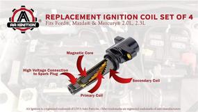 img 1 attached to 🔥 Набор катушек зажигания на 4 штуки - совместим с Ford, Mercury, Mazda - Escape, Focus, Transit Connect, Mariner 2003-2013 - 2.0L, 2.3L - Заменяет DG541, DG507, 4M5G12A366BC, C1453