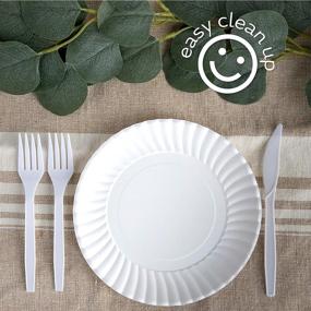 img 3 attached to 🍽️ Plasticpro 7'' Disposable White Uncoated Paper Plates (Pack of 1200)