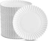 🍽️ plasticpro 7'' disposable white uncoated paper plates (pack of 1200) logo