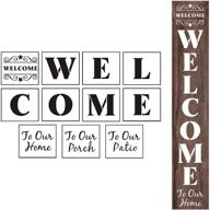 🎨 11 pack large vertical welcome sign stencil templates for wood signs: create striking diy décor with reusable letter stencils for home, patio, porch & front door decorations logo