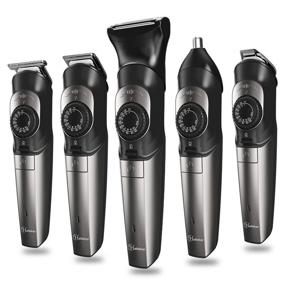 img 3 attached to 🧔 Hatteker 5 in 1 Precision Trimmer Kit for Men - Beard Trimmer, Hair Clipper, Cordless Body & Moustache Groomer, Nose Hair Trimmer - USB Rechargeable