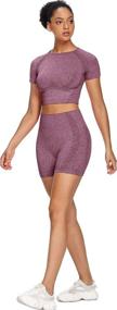 img 2 attached to 🧘 Sytiz Women's Seamless Yoga Set: 2 Piece Outfit with Workout Shorts & Crop Top