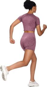 img 1 attached to 🧘 Sytiz Women's Seamless Yoga Set: 2 Piece Outfit with Workout Shorts & Crop Top