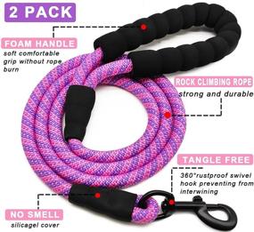 img 3 attached to High-Quality Mycicy 2 Packs 5 FT Strong Dog Leash: Upgraded Double Heavy Duty Leash for Small, Medium, and Large Dogs