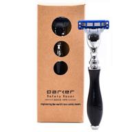 💈 black parker safety razor's stylish triple blade mach 3 razor for men and women logo
