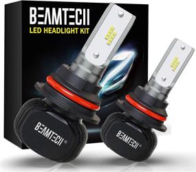 img 4 attached to BEAMTECH 9007 LED Headlight Bulb, Fanless CSP Chips All in One Ultra-bright Conversion Kit of 2