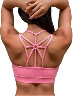 🏋️ yianna cross back padded sports bra: medium support for women's workouts, running, and yoga logo