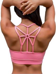 img 4 attached to 🏋️ YIANNA Cross Back Padded Sports Bra: Medium Support for Women's Workouts, Running, and Yoga