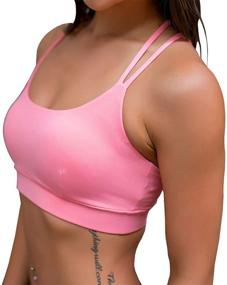 img 3 attached to 🏋️ YIANNA Cross Back Padded Sports Bra: Medium Support for Women's Workouts, Running, and Yoga