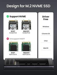 img 3 attached to 💽 UGREEN M.2 NVMe SSD Enclosure Adapter - Aluminum, USB C 3.1 Gen 2 - Compatible with MacBook Pro, WD, Samsung, Toshiba - 10 Gbps Speed - External Enclosure for PCIe M-Key SSDs