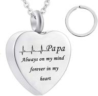 💔 silver cardiogram necklace: memorial ashes keepsake pendant - always in my heart cremation jewelry for dad and mom logo