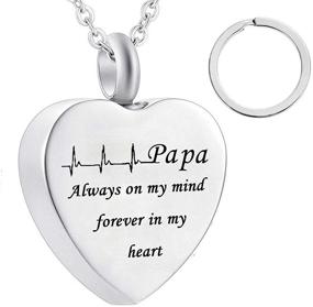 img 4 attached to 💔 Silver Cardiogram Necklace: Memorial Ashes Keepsake Pendant - Always in My Heart Cremation Jewelry for Dad and Mom
