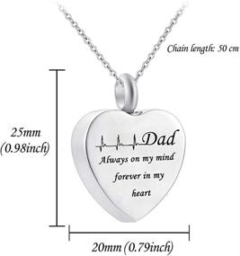 img 1 attached to 💔 Silver Cardiogram Necklace: Memorial Ashes Keepsake Pendant - Always in My Heart Cremation Jewelry for Dad and Mom