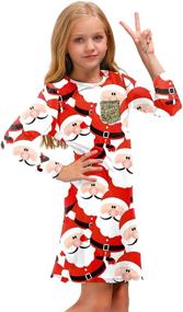 img 1 attached to BesserBay Christmas Sleeve Crewneck Pocket Girls' Clothing: Festive Dresses for the Holiday Season