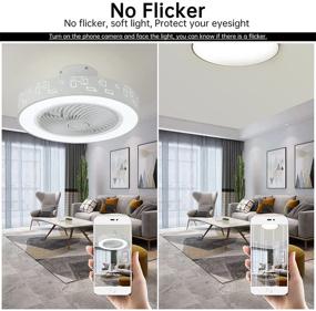 img 2 attached to Enhance Your Space with the Hollow Square Modern Ceiling Fan: Lights, Remote, Low Profile - Perfect for Bedroom and Kids Room!